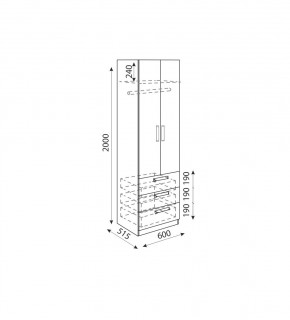 Дуглас (подростковая) М04 Шкаф с ящиками в Ишиме - ishim.mebel24.online | фото 3