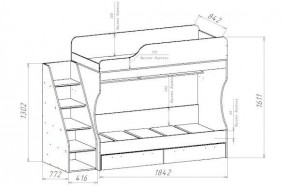 ГЕОМЕТРИЯ ГМТ.02 Кровать 2-х ярусная 800 в Ишиме - ishim.mebel24.online | фото 2