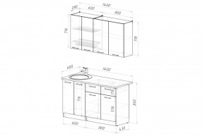 ГЛОРИЯ Кухонный гарнитур Медиум (1400 мм) в Ишиме - ishim.mebel24.online | фото 2