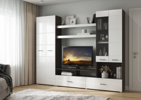 Гостиная Альфа МДФ (Венге/Белый глянец) в Ишиме - ishim.mebel24.online | фото 4
