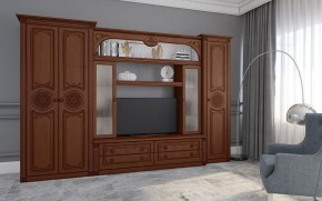 Гостиная Джулия 3.4 (Итальянский орех/Груша с платиной черной) в Ишиме - ishim.mebel24.online | фото