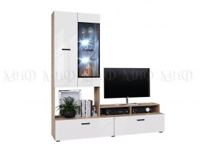 НЭНСИ NEW Гостиная ЛДСП (модульная) Белый глянец/Сонома в Ишиме - ishim.mebel24.online | фото 2