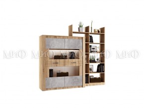 ТЕРРА Гостиная МДФ (модульная) Бетон темный/дуб сонома в Ишиме - ishim.mebel24.online | фото 5