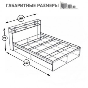 Камелия Кровать 1600, цвет венге/дуб лоредо, ШхГхВ 163,5х217х78,2 см., сп.м. 1600х2000 мм., без матраса, основание есть в Ишиме - ishim.mebel24.online | фото 4