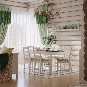 Комлект Вествик обеденный стол и четыре стула, массив сосны, цвет белый в Ишиме - ishim.mebel24.online | фото 1