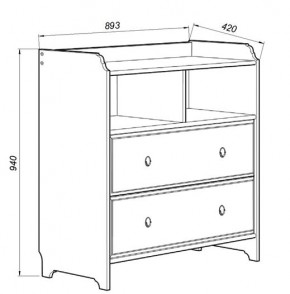 Комод 02 Вествик с двумя ящиками, массив сосны, цвет белый в Ишиме - ishim.mebel24.online | фото 3