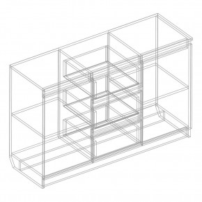 Комод 2-ств. с 3 ящиками "Бьянко" (Белый лофт) в Ишиме - ishim.mebel24.online | фото 3