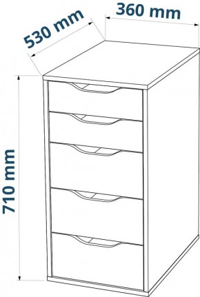 Комод Ингар белый с пятью выдвижными ящиками в Ишиме - ishim.mebel24.online | фото 3