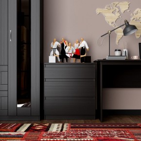 Комод КАСТОР с тремя ящиками, цвет Дуб Венге в Ишиме - ishim.mebel24.online | фото 3