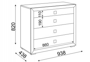 Комод малый Глэдис М26 (Дуб Золотой/Цемент светлый) в Ишиме - ishim.mebel24.online | фото 2