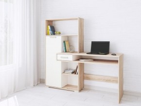Компьютерный стол Квартет-8 дуб сонома/белый в Ишиме - ishim.mebel24.online | фото