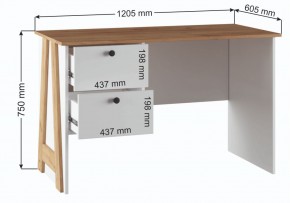 Компьютерный стол Теодора белый / крафт золотой в Ишиме - ishim.mebel24.online | фото 3