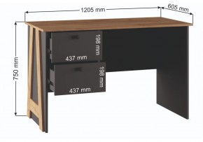 Компьютерный стол Теодора графит / крафт золотой в Ишиме - ishim.mebel24.online | фото 3