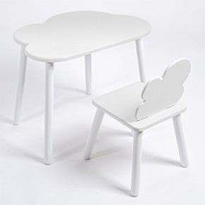 Комплект детский стол ОБЛАЧКО и стул ОБЛАЧКО ROLTI Baby (белая столешница/белое сиденье/белые ножки) в Ишиме - ishim.mebel24.online | фото