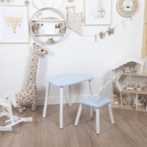 Комплект детский стол ОБЛАЧКО и стул ОБЛАЧКО ROLTI Baby (голубая столешница/голубое сиденье/белые ножки) в Ишиме - ishim.mebel24.online | фото