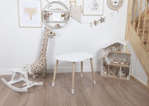 Комплект детский стол ОБЛАЧКО и стул ЗВЕЗДА ROLTI Baby (белая столешница/белое сиденье/береза ножки) в Ишиме - ishim.mebel24.online | фото