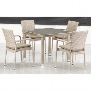 Комплект плетеной мебели T257C/Y376C-W85 Latte (4+1) + подушки на стульях в Ишиме - ishim.mebel24.online | фото