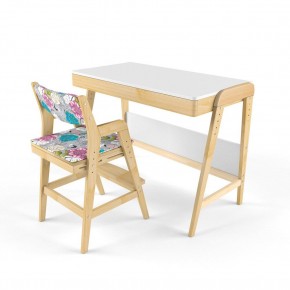 Комплект растущий стол и стул с чехлом 38 попугаев «Вуди» (Белый, Береза, Мечта) в Ишиме - ishim.mebel24.online | фото