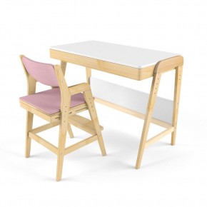 Комплект растущий стол и стул с чехлом 38 попугаев «Вуди» (Белый, Береза, Розовый) в Ишиме - ishim.mebel24.online | фото 1