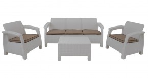 Комплект уличной мебели Yalta Premium Terrace Triple Set (Ялта) белый (+подушки под спину) в Ишиме - ishim.mebel24.online | фото
