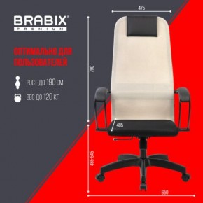 Кресло BRABIX PREMIUM "Ultimate EX-800" пластик, плотная двойная сетка Х2, черное/бежевое, 532916 в Ишиме - ishim.mebel24.online | фото 6