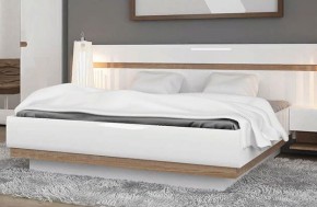 Кровать 140/TYP 91-01 с подъемником, LINATE ,цвет белый/сонома трюфель в Ишиме - ishim.mebel24.online | фото