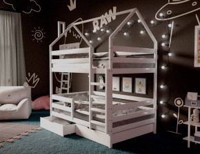 Кровать-домик двухъярусная 80*160 Белый в Ишиме - ishim.mebel24.online | фото