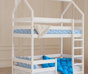 Кровать-домик двухъярусная 80*160 Белый в Ишиме - ishim.mebel24.online | фото 6