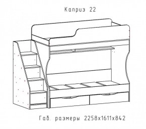 КАПРИЗ-22 Кровать двухъярусная 800 настил ЛДСП в Ишиме - ishim.mebel24.online | фото 2