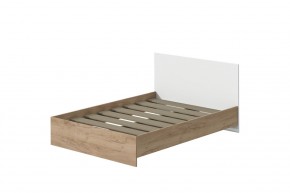 Кровать Эконом 1200 (Дуб крафт золотой/Белый текстурный) в Ишиме - ishim.mebel24.online | фото