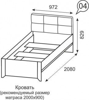 Кровать одинарная 900 Твист 04 в Ишиме - ishim.mebel24.online | фото 2