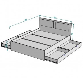 Кровать Ольга L34 (1600) 4 ящика в Ишиме - ishim.mebel24.online | фото 2