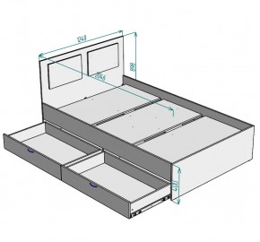 Кровать Ольга L46 (1200) 2 ящика в Ишиме - ishim.mebel24.online | фото 2