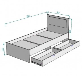 Кровать Ольга L47 (900) 2 ящика в Ишиме - ishim.mebel24.online | фото 2