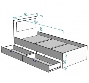Кровать Ольга L48 (900) 2 ящика в Ишиме - ishim.mebel24.online | фото 2