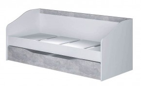 Кровать Паскаль с ящиком (800*1900/1860) белый/цемент светлый в Ишиме - ishim.mebel24.online | фото 4