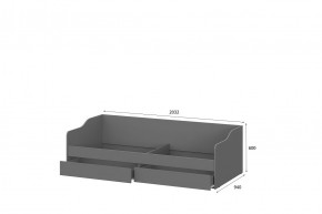 Кровать КР 2 + основание ДСП Лайт (универсальная) Графит в Ишиме - ishim.mebel24.online | фото 2