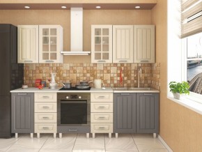 Кухня модульная Луксор серый-кремовый в Ишиме - ishim.mebel24.online | фото 3