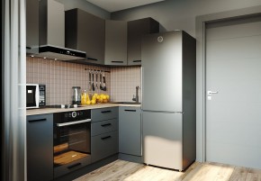 Кухня угловая Антрацит 2200х1000 (Стол. 38мм) в Ишиме - ishim.mebel24.online | фото 1