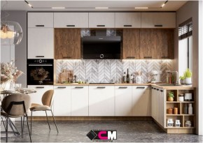 Кухня угловая Пасаденна шелковый камень/ржавый камень в Ишиме - ishim.mebel24.online | фото 1
