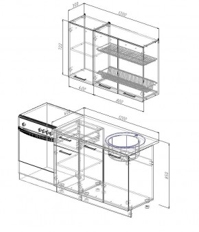 Кухонный гарнитур Антрацит 1200 (Стол. 26мм) в Ишиме - ishim.mebel24.online | фото 2