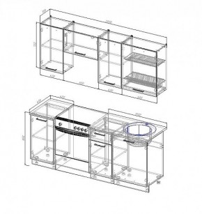 Кухонный гарнитур Антрацит 2000 (Стол. 38мм) в Ишиме - ishim.mebel24.online | фото 2