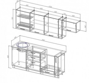 Кухонный гарнитур Антрацит 2550 (Стол. 38мм) в Ишиме - ishim.mebel24.online | фото 3