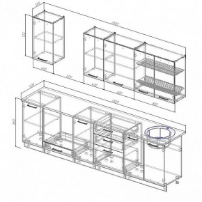 Кухонный гарнитур Антрацит 2800 (Стол. 38мм) в Ишиме - ishim.mebel24.online | фото 3