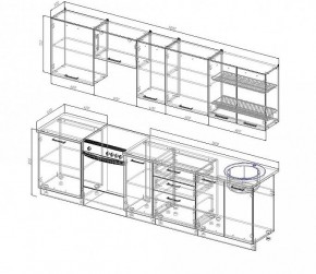 Кухонный гарнитур Антрацит 3000 (Стол. 38мм) в Ишиме - ishim.mebel24.online | фото 3