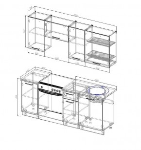 Кухонный гарнитур Бланка 2000 (Стол. 26мм) в Ишиме - ishim.mebel24.online | фото 2