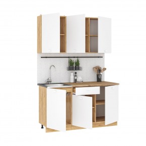 Кухонный гарнитур Дана 1.5 м (дуб крафт золотой/белый) в Ишиме - ishim.mebel24.online | фото 2