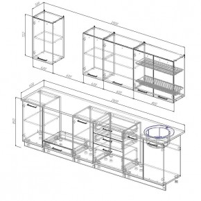 Кухонный гарнитур Дели 2800 (Стол. 38мм) в Ишиме - ishim.mebel24.online | фото 2