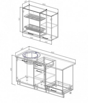 Кухонный гарнитур Жемчуг 1600 (Стол. 38мм) в Ишиме - ishim.mebel24.online | фото 2