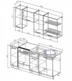 Кухонный гарнитур Жемчуг 1800 (Стол. 38мм) в Ишиме - ishim.mebel24.online | фото 2